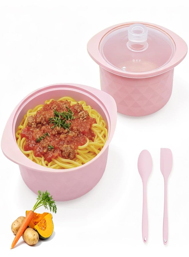 Ycgcp Silicone Microwave Steamer Pot with Handle & Lid, 30oz Microwave Steamer Bowl for Baby Food/Vegetables/Fish,Oven & Dishwasher Safe to 480°F, Easy Clean, 100% Food Grade (Light Pink) - Image 1